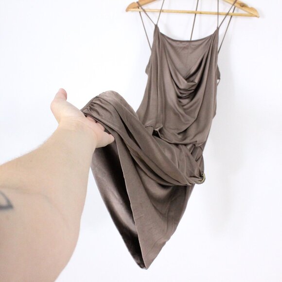 *Guess Šaty Sleeveless Strappy T-Back Brown Dress - Picture 7 of 9